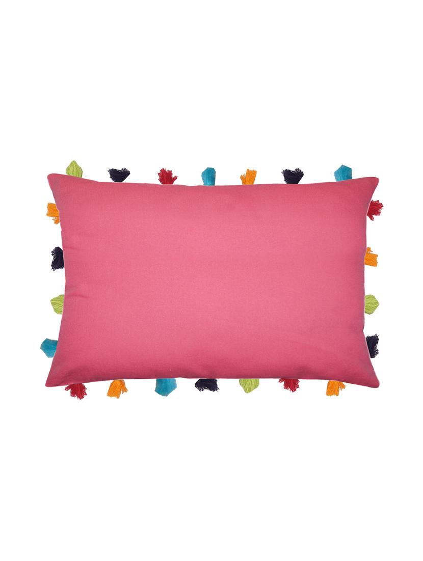 lushomes rasberry cushion cover with colorful tassels (single pc, 14 x 20) - 15671723 - Zoom Image - 1