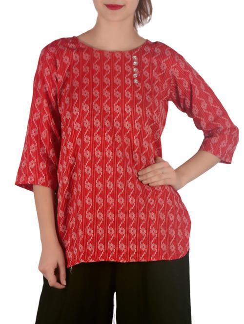 Straight printed kurti - 15673097 - Very Small Image - 1