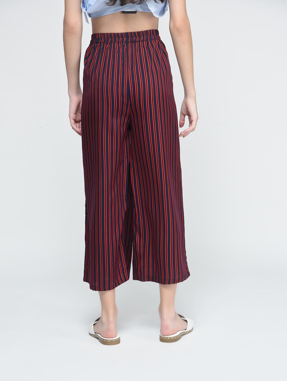 striped self belted palazzo - 15673794 - Zoom Image - 2
