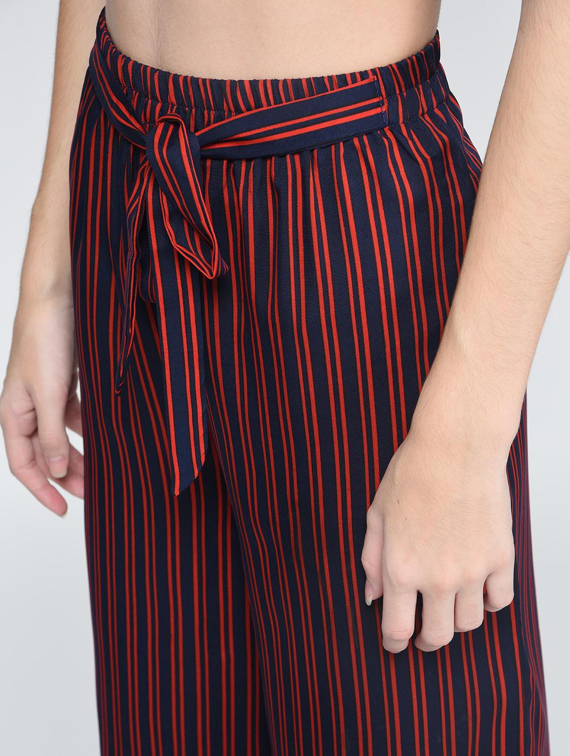 striped self belted palazzo - 15673794 - Zoom Image - 4