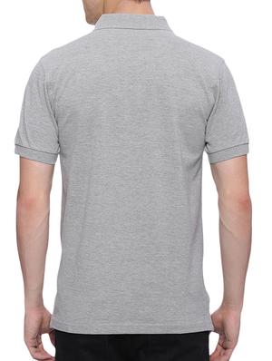 grey solid polo t-shirt - 15674007 - Standard Image - 3