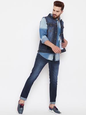 blue ripped denim jacket - 15676066 - Standard Image - 4