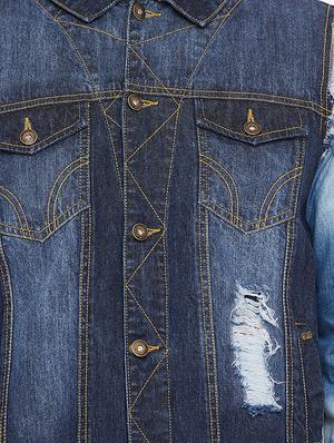 blue ripped denim jacket - 15676066 - Standard Image - 5