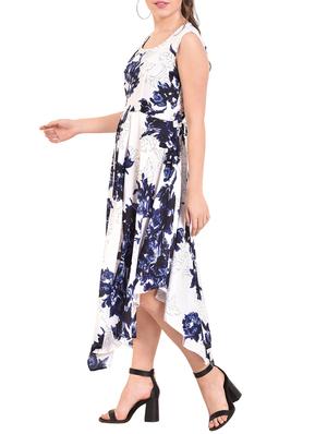 pleated asymmetric printed dress - 15676434 - Standard Image - 2