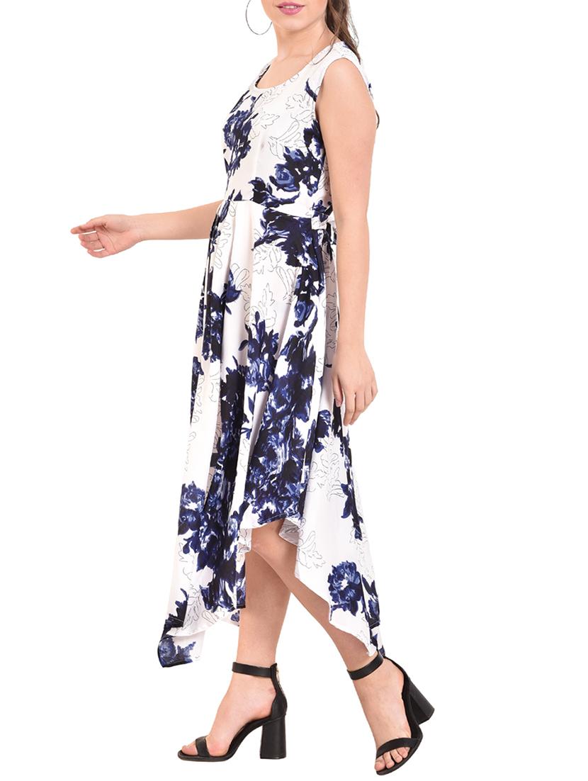 pleated asymmetric printed dress - 15676434 - Zoom Image - 2
