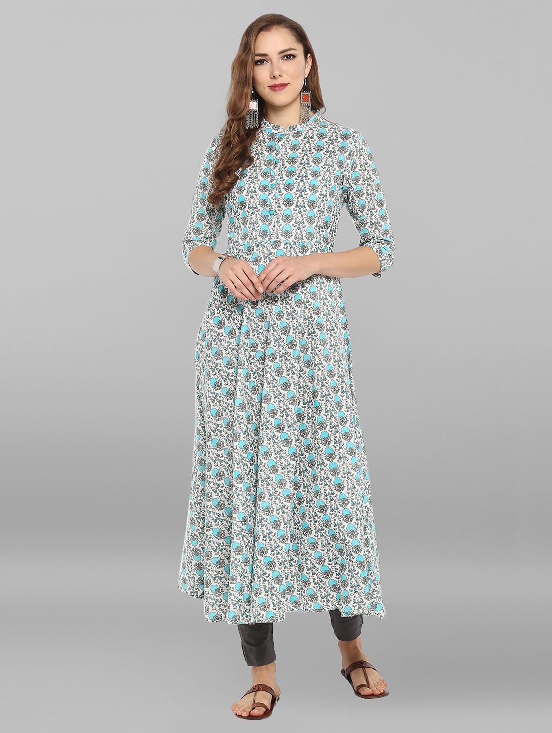 printed flared kurta - 15676579 - Zoom Image - 1