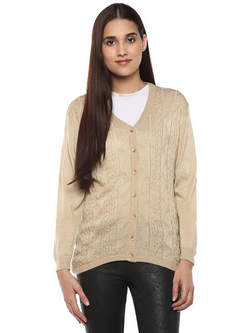 ribbed edge woolen cardigan - 15677193 - Zoom Image - 1