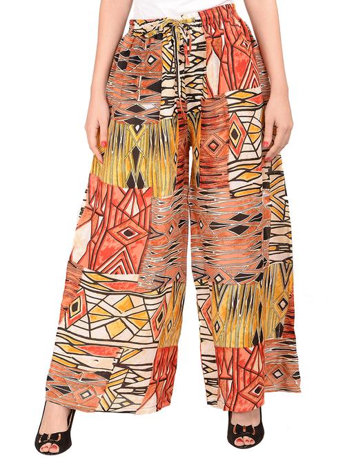 Abstract print flared palazzo - 15677503 - Standard Image - 1