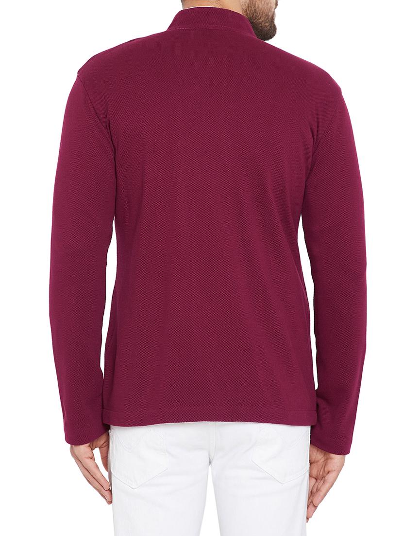 maroon solid bandhgala casual blazer - 15678075 - Zoom Image - 3