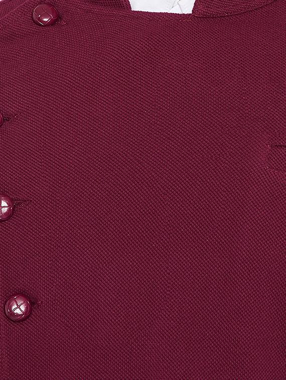 maroon solid bandhgala casual blazer - 15678078 - Zoom Image - 4