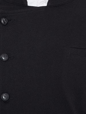 black solid bandhgala casual blazer - 15678079 - Standard Image - 4