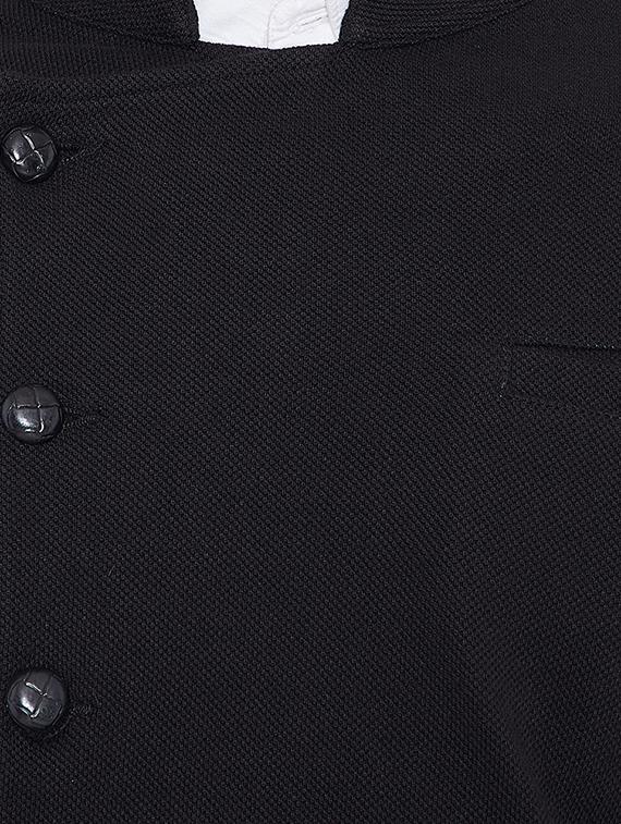 black solid bandhgala casual blazer - 15678079 - Zoom Image - 4