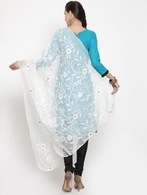 embroidered net dupatta - 15678380 - Standard Image - 3