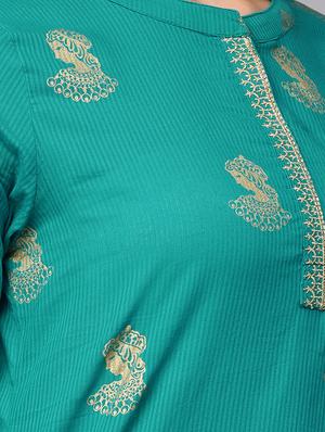 foil print straight kurta - 15678564 - Standard Image - 4