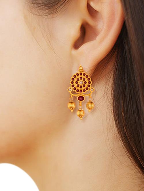 gold brass chandellier earring - 15678633 - Standard Image - 1