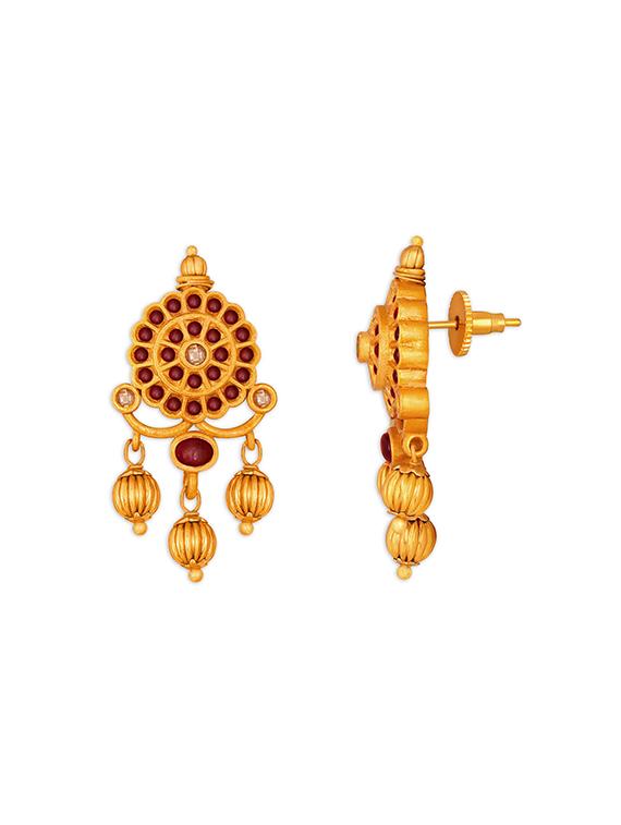 gold brass chandellier earring - 15678633 - Zoom Image - 3