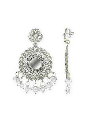 silver metal drop earring - 15678637 - Standard Image - 3