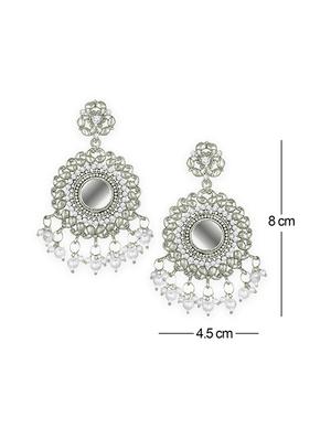 silver metal drop earring - 15678637 - Standard Image - 4
