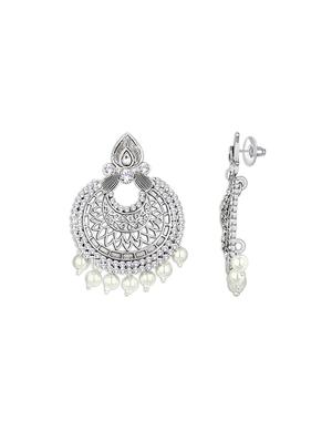 silver metal chandballi earring - 15678657 - Standard Image - 3