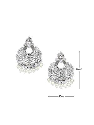 silver metal chandballi earring - 15678657 - Standard Image - 4