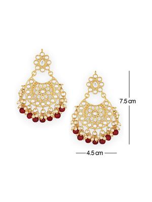 gold metal chandballi earring - 15678663 - Standard Image - 4