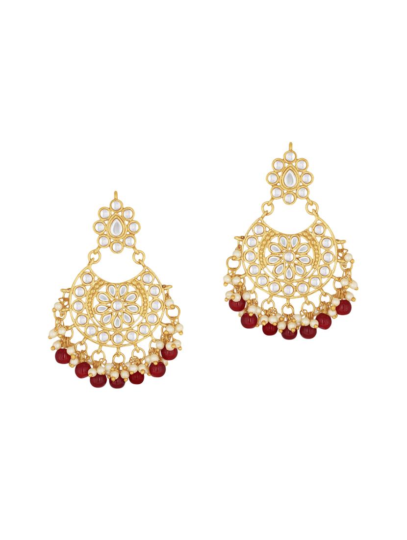 gold metal chandballi earring - 15678663 - Zoom Image - 2