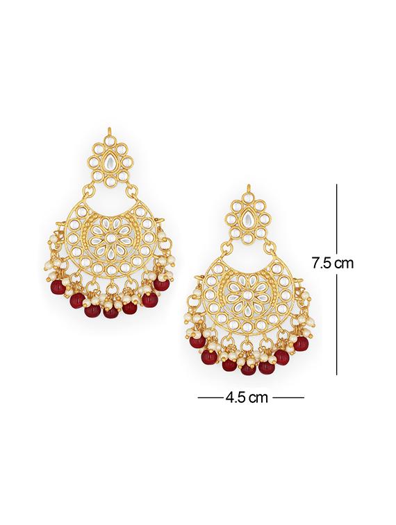 gold metal chandballi earring - 15678663 - Zoom Image - 4