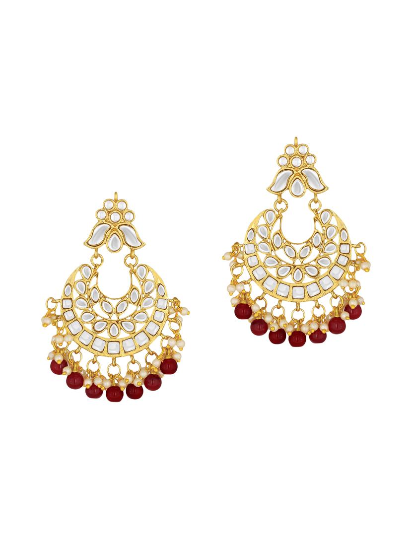 gold metal chandballi earring - 15678665 - Zoom Image - 2