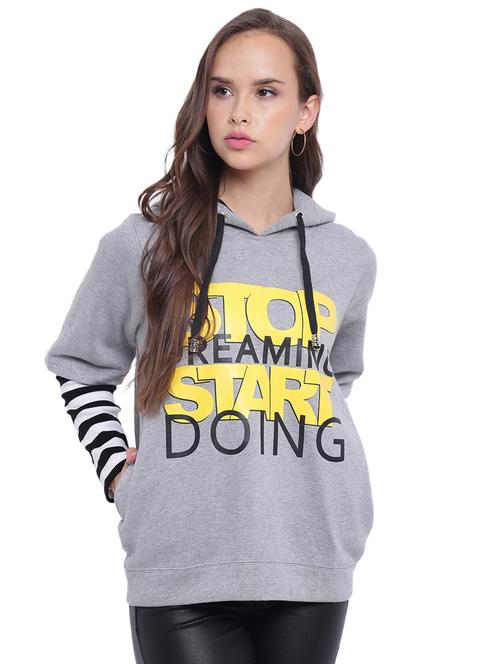 quirky text layered hooded sweatshirt - 15679665 - Standard Image - 1
