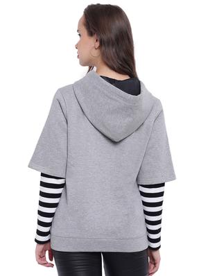 quirky text layered hooded sweatshirt - 15679665 - Standard Image - 3