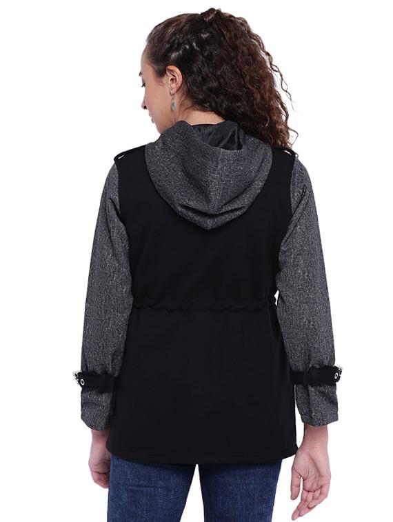 drawstring waist hooded parka jacket - 15679705 - Zoom Image - 3