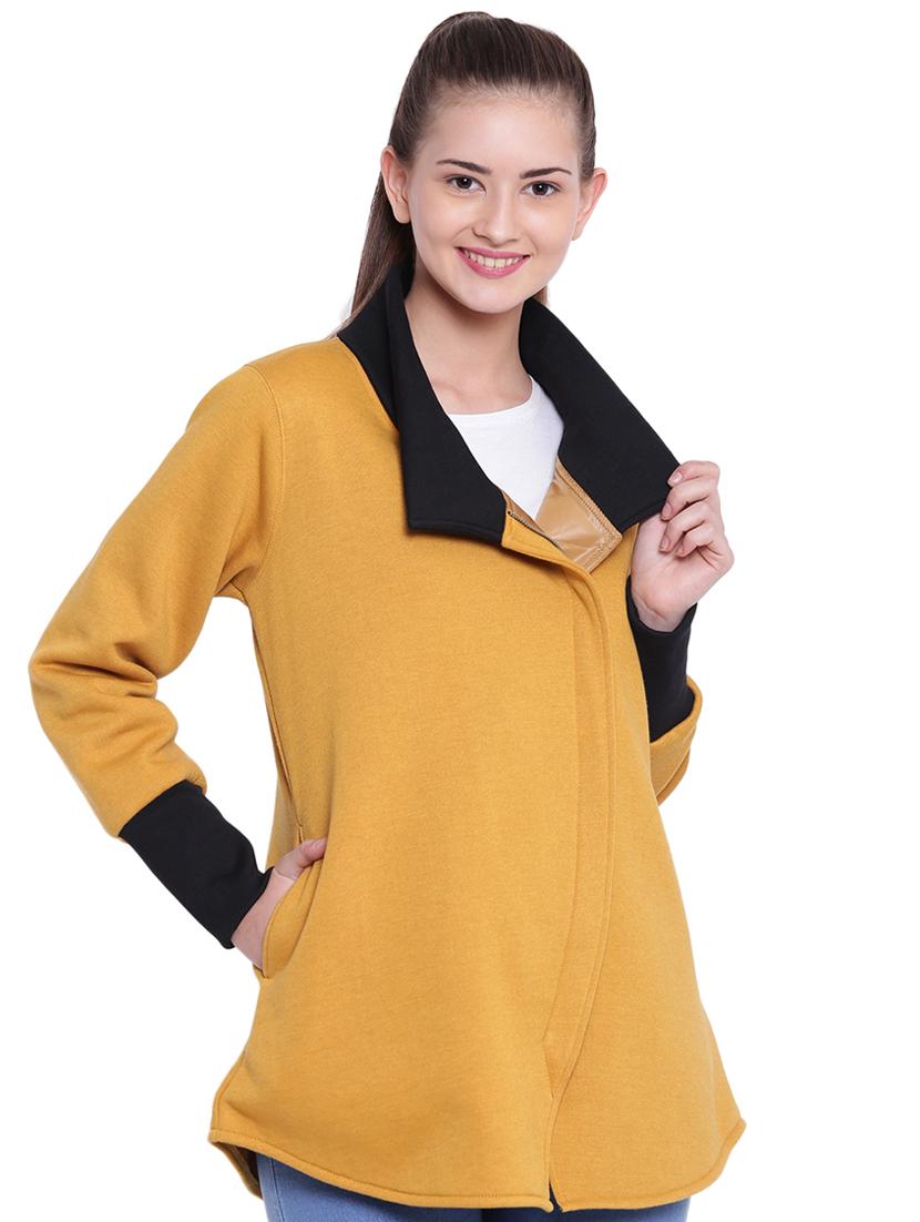 mustard contrast shawl collar jacket - 15679715 - Zoom Image - 1