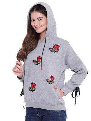 eyelet lace up applique work sweatshirt - 15679740 - Standard Image - 2