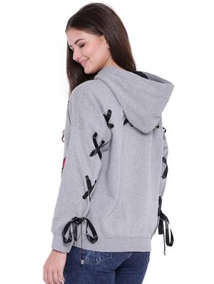 eyelet lace up applique work sweatshirt - 15679740 - Standard Image - 3