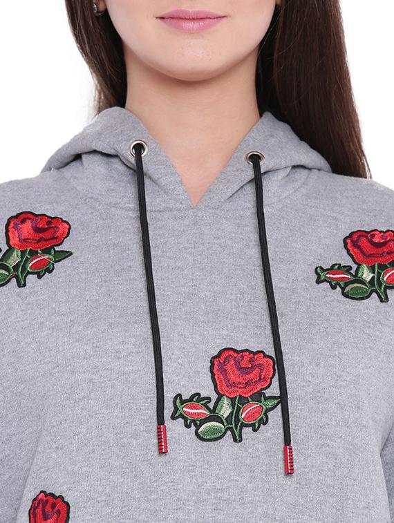 eyelet lace up applique work sweatshirt - 15679740 - Zoom Image - 4