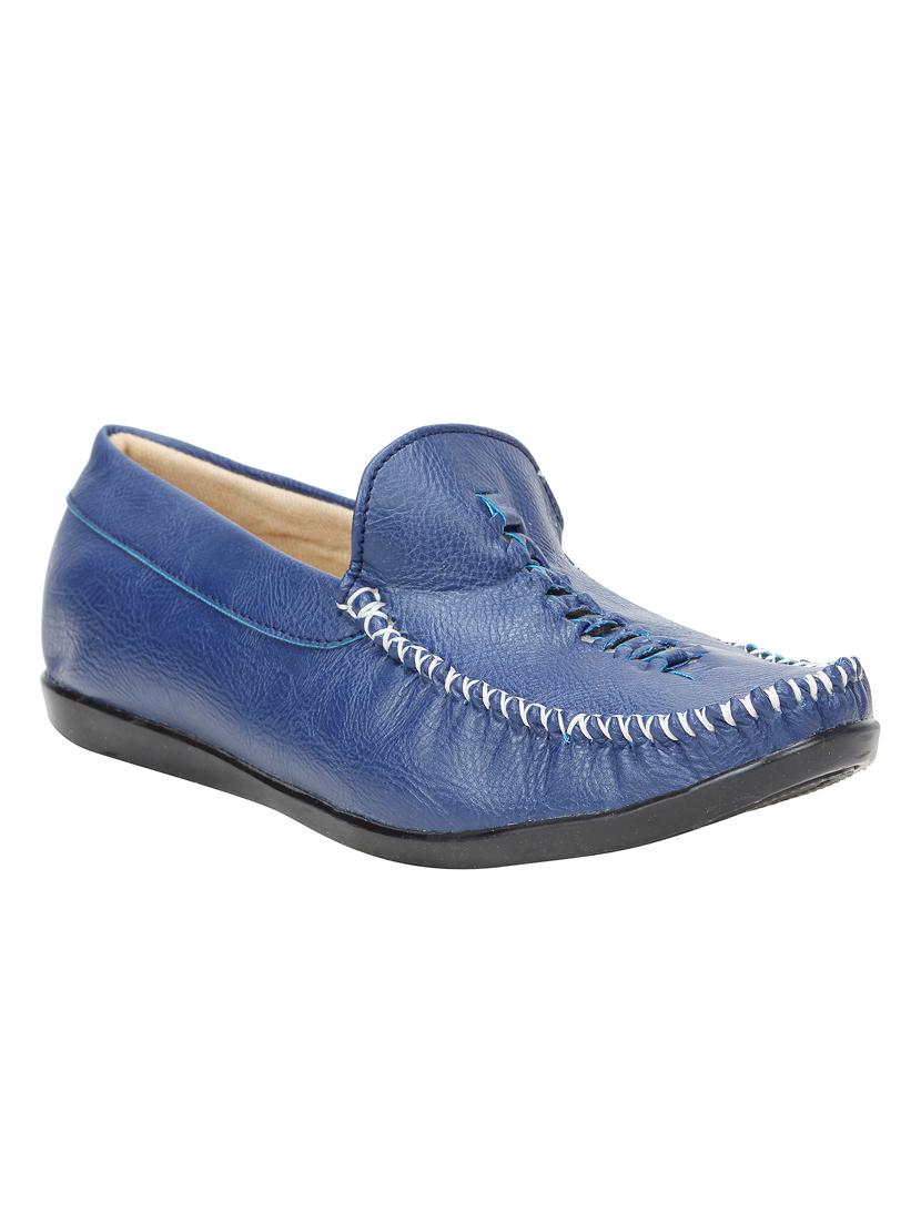 blue leatherette slip on loafers - 15679969 - Zoom Image - 1