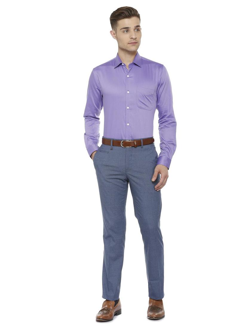 purple cotton formal shirt - 15680163 - Zoom Image - 3