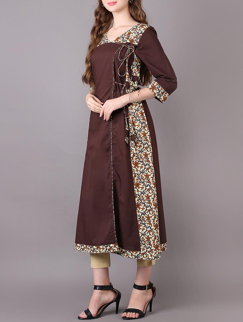 angarkha layered kurta with tassels - 15680402 - Zoom Image - 2