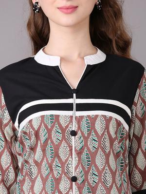 printed a-line kurta - 15680415 - Standard Image - 4