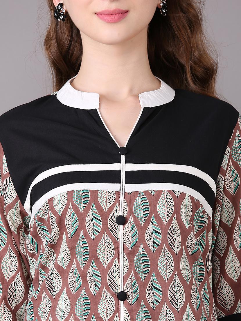printed a-line kurta - 15680415 - Zoom Image - 4