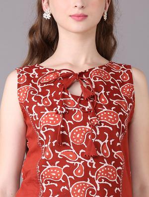 a-line printed kurta with pockets - 15680420 - Standard Image - 4