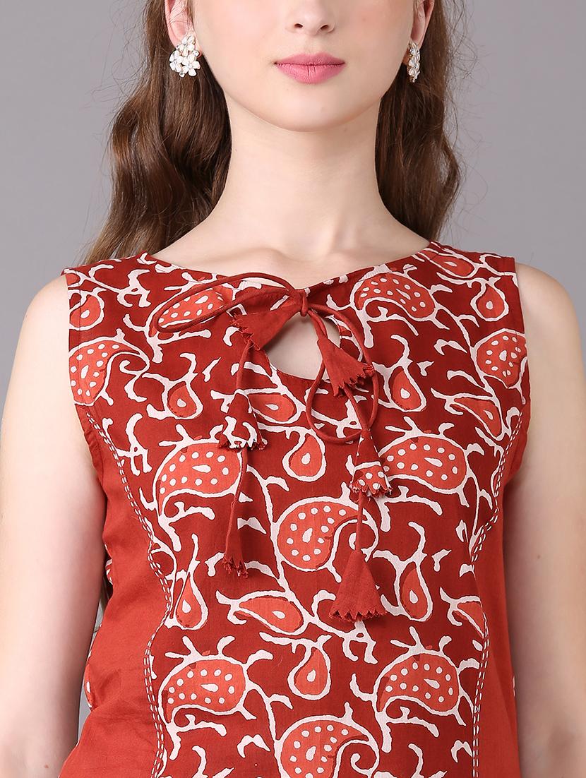 a-line printed kurta with pockets - 15680420 - Zoom Image - 4