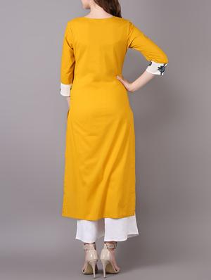 printed yoke straight kurta - 15680426 - Standard Image - 3