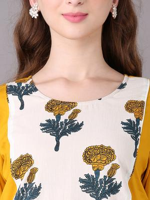 printed yoke straight kurta - 15680426 - Standard Image - 4