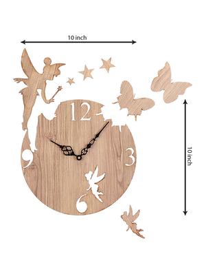 sehaz artworks fairy-butterfly manufactured wood 10inch designer wall clock for home and kitchen - woodtexture - 15681683 - Standard Image - 4