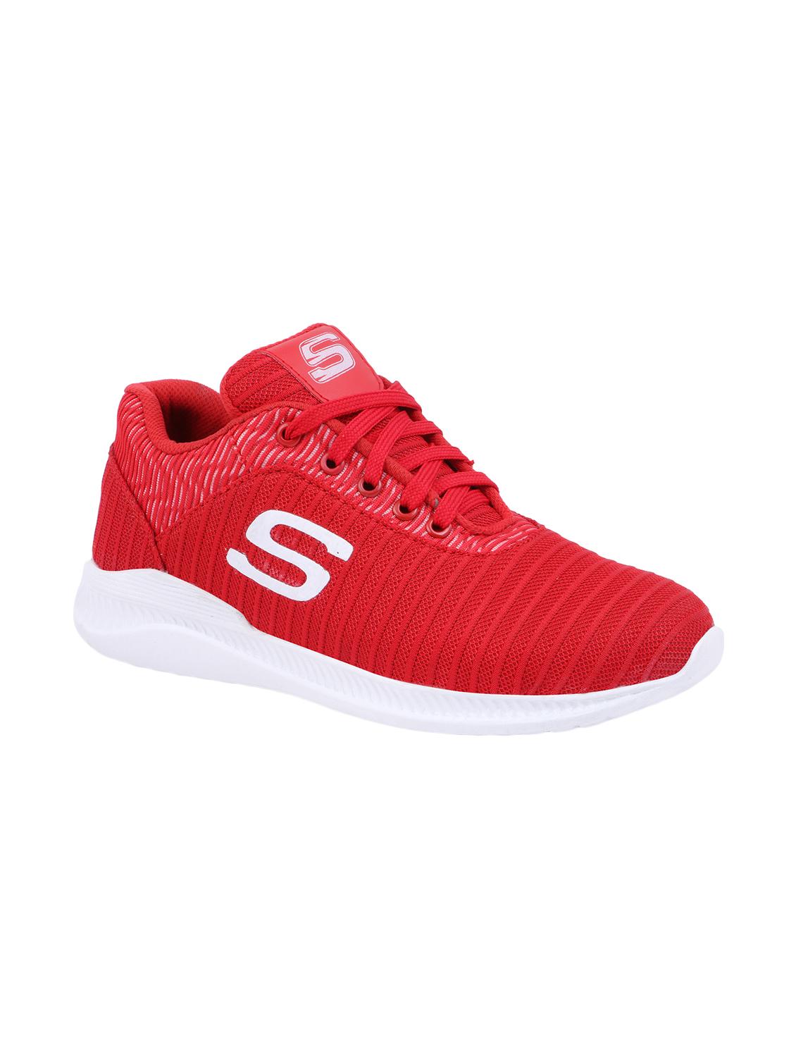 red Mesh lace up sport shoes - 15682065 - Zoom Image - 1