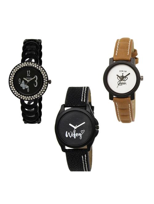 set of 3 round dial analog watch combo -(lk201-209-234) - 15682344 - Standard Image - 1