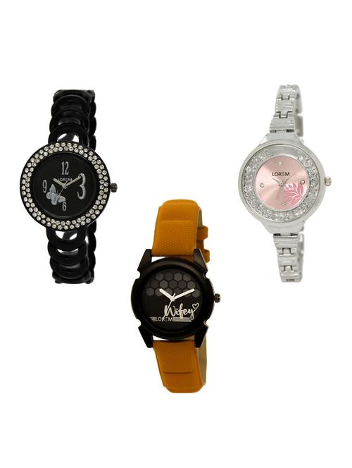 Set of 3 round dial analog watch combo -(LK201-226-235) - 15682615 - Standard Image - 1