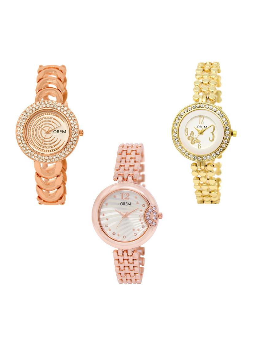 Set of 3 round dial analog watch combo -(LK202-203-228) - 15682726 - Zoom Image - 1