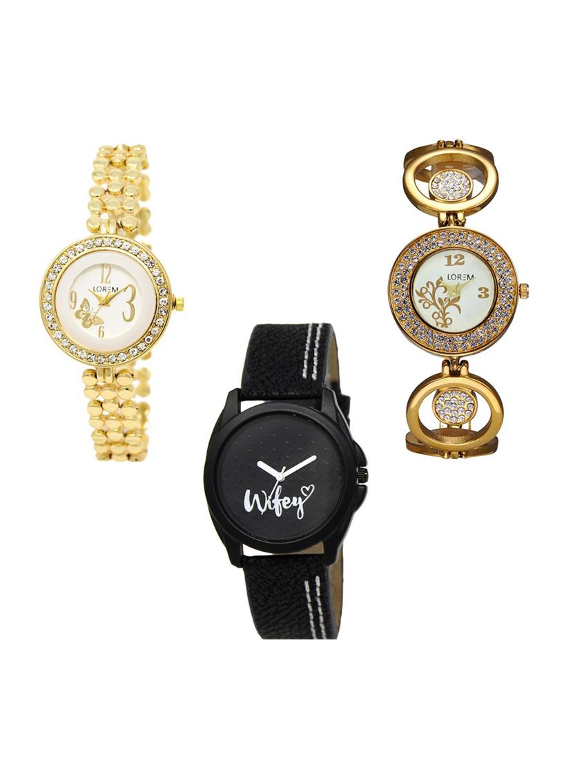 Set of 3 round dial analog watch combo -(LK203-204-234) - 15683307 - Zoom Image - 1